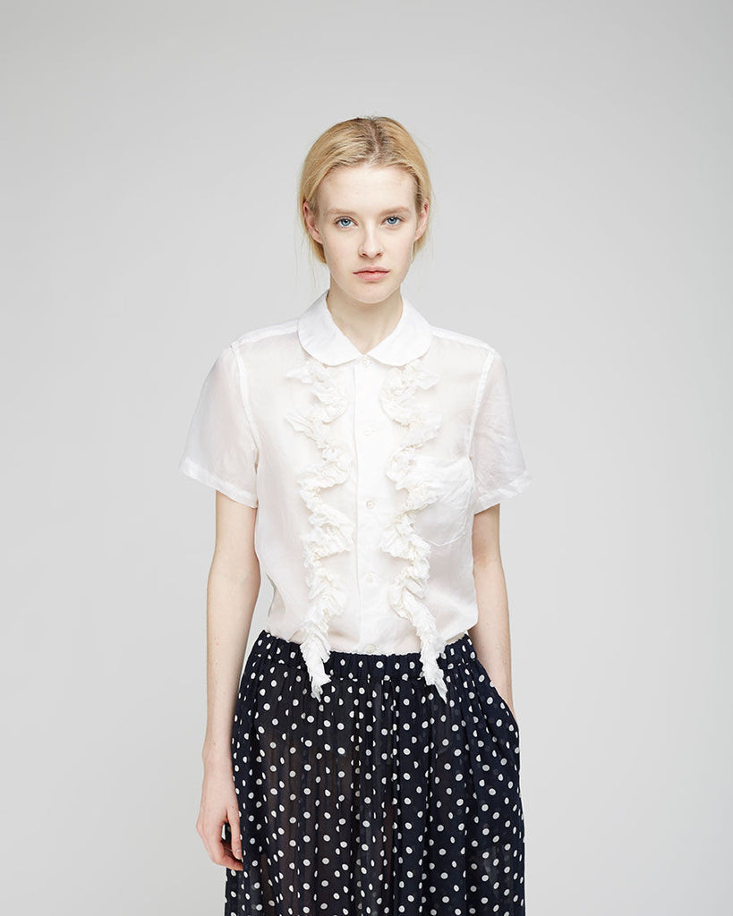 Ruffled Organdy Shirt