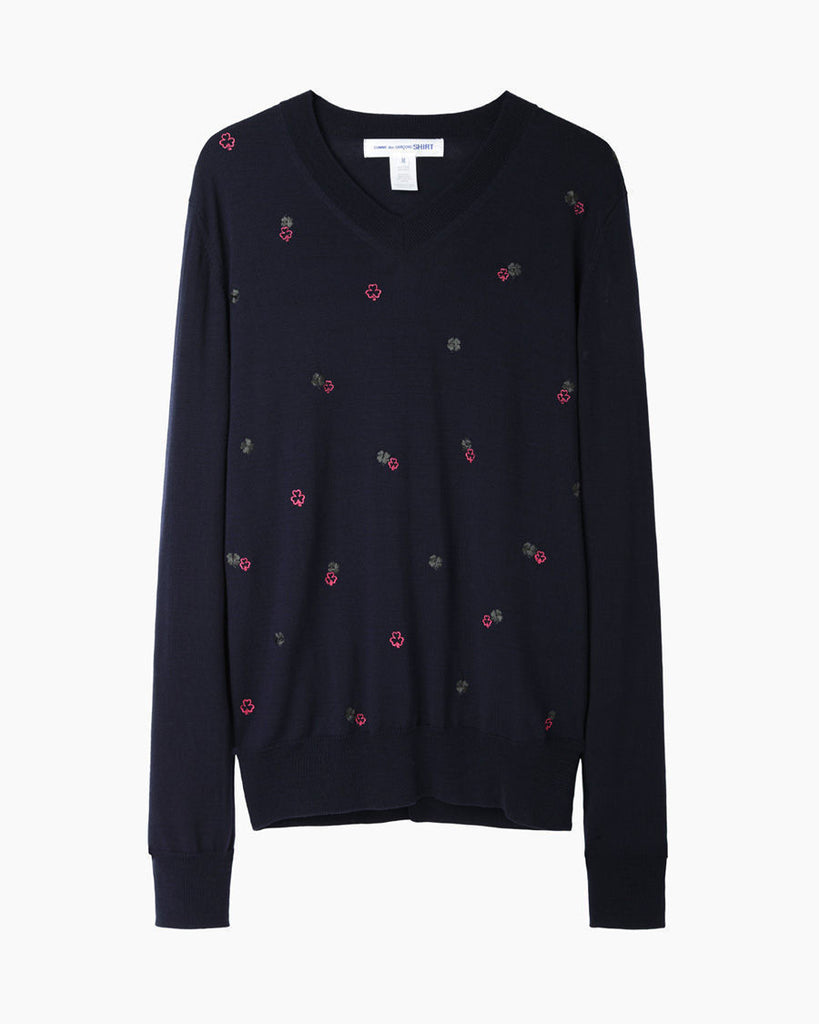 Embroidered Clover Pullover