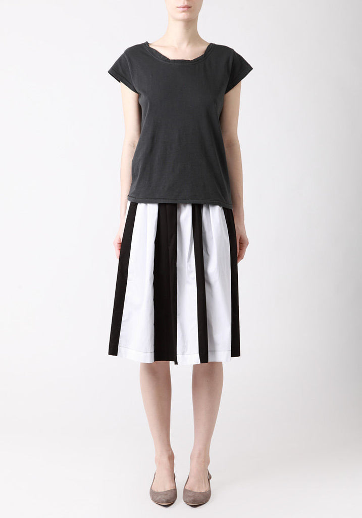 Striped Poplin Skirt