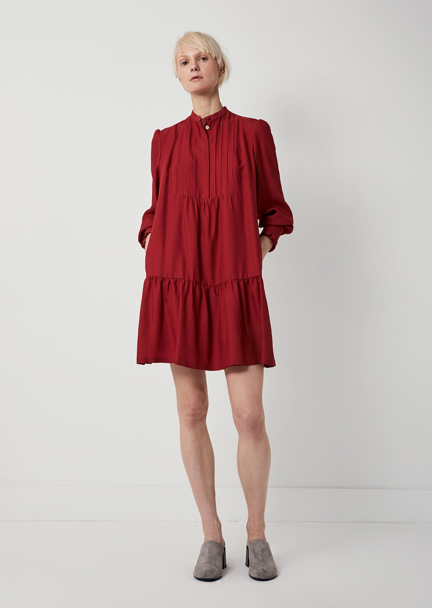 apc silk dress APC Blue Silk Floral Print Shirt Dress XS International