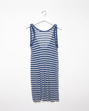 Striped Rayon-Linen Tank Dress