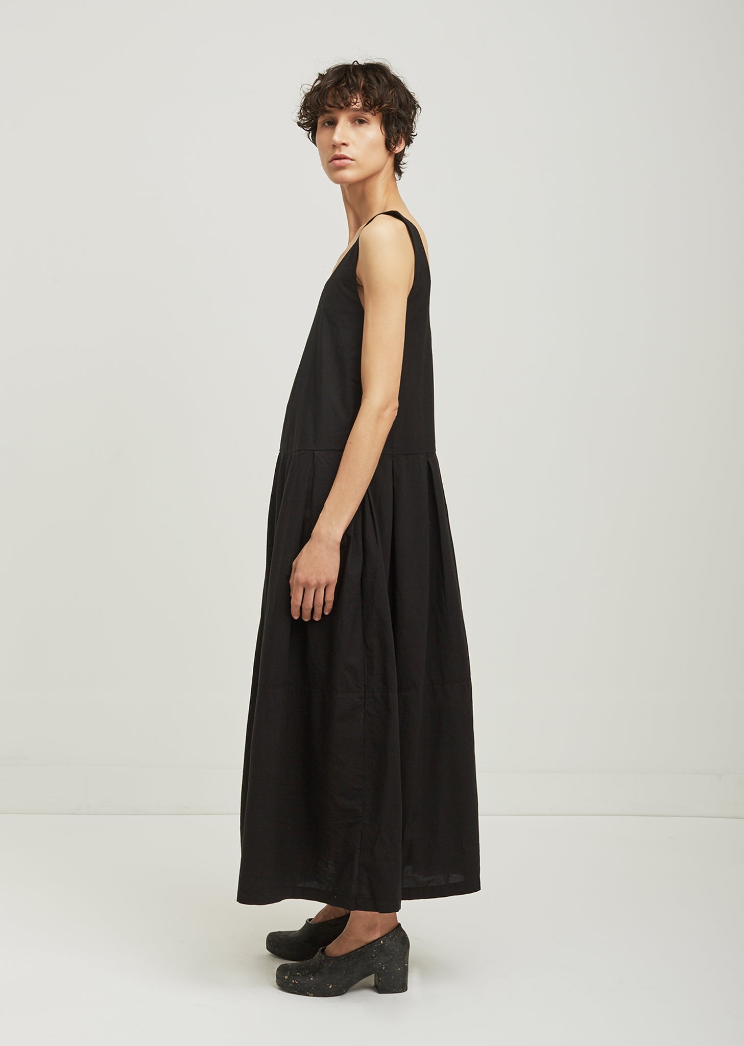 Patched Cotton Tank Dress by Black Crane- La Garonne Patched Cotton Tank Dress by Black Crane- La Garonne