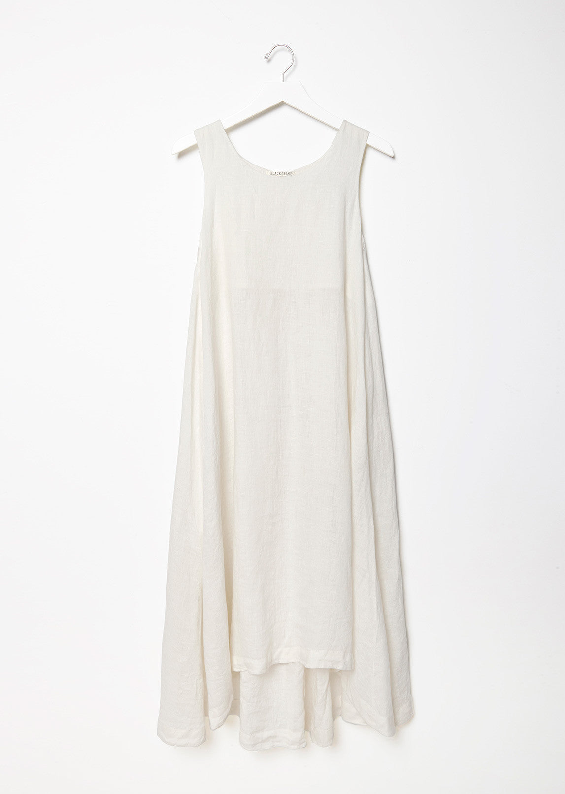 black crane linen dress Black Crane Linen Pleated Cocoon Dress in Green Black