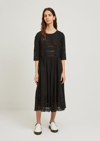 3/4 Sleeve Embroidered Dress