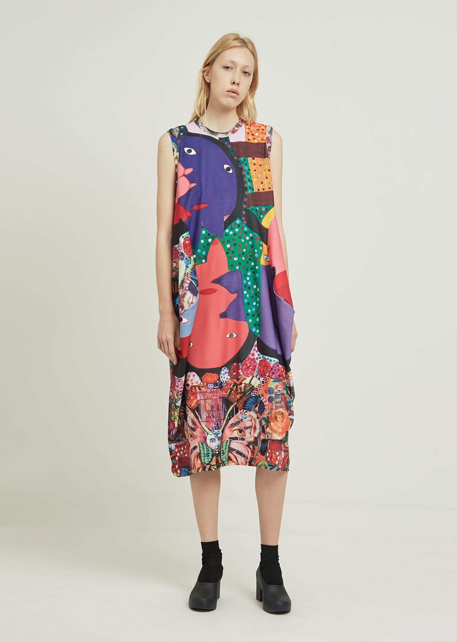 Polyester Jersey Inkjet Print R2 Pattern Dress by Comme des Garons- La Garonne Polyester Jersey Inkjet Print R2 Pattern Dress by Comme des Garons- La Garonne