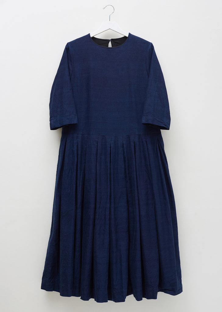 Double Rideau Cotton Indigo Dress