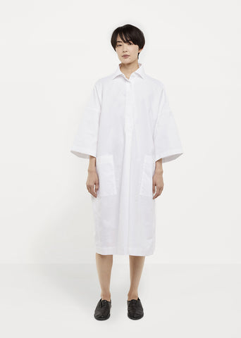 Textured Cotton Shirtdress