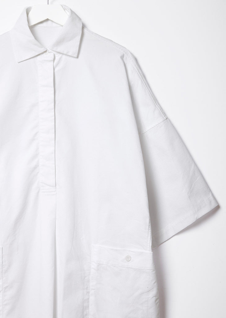 Textured Cotton Shirtdress