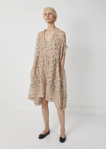 Linen Silk Print Dress