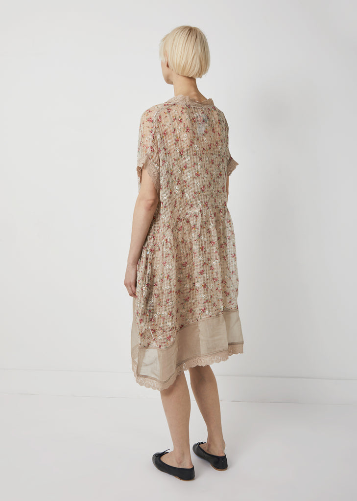 Linen Silk Print Dress