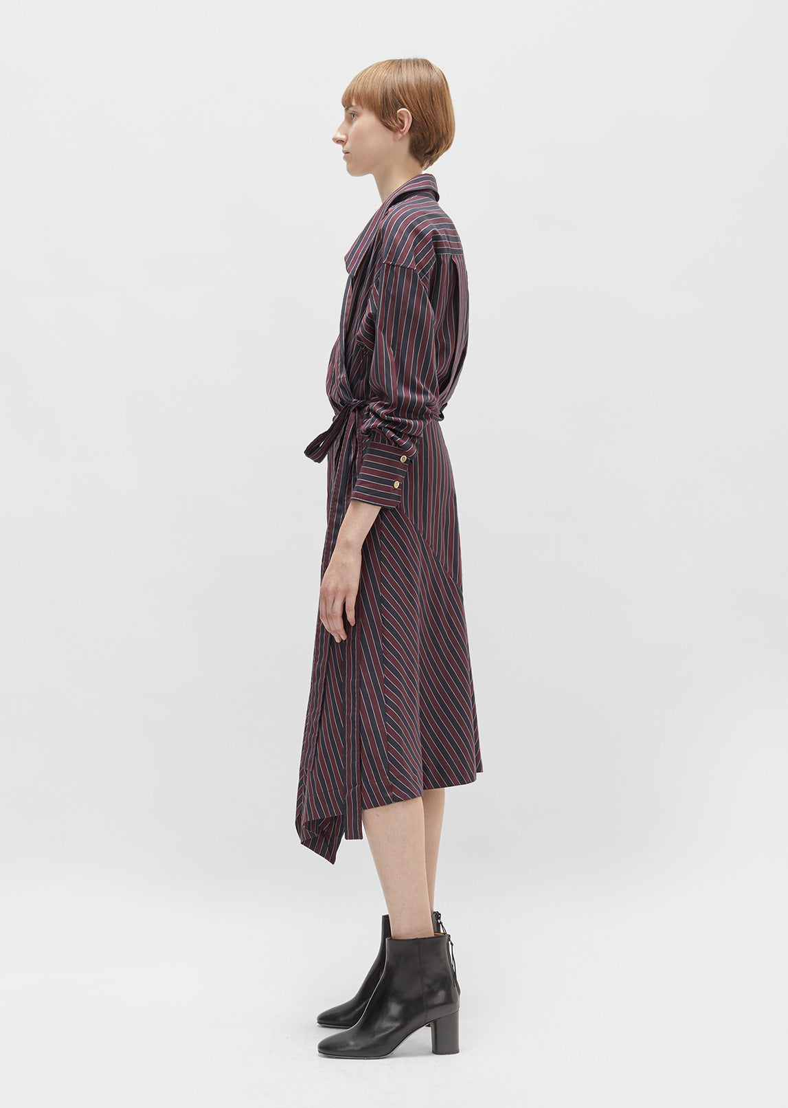 cotton asymmetrical dress Lela Rose | Striped Cotton Asymmetrical Shirt Dress