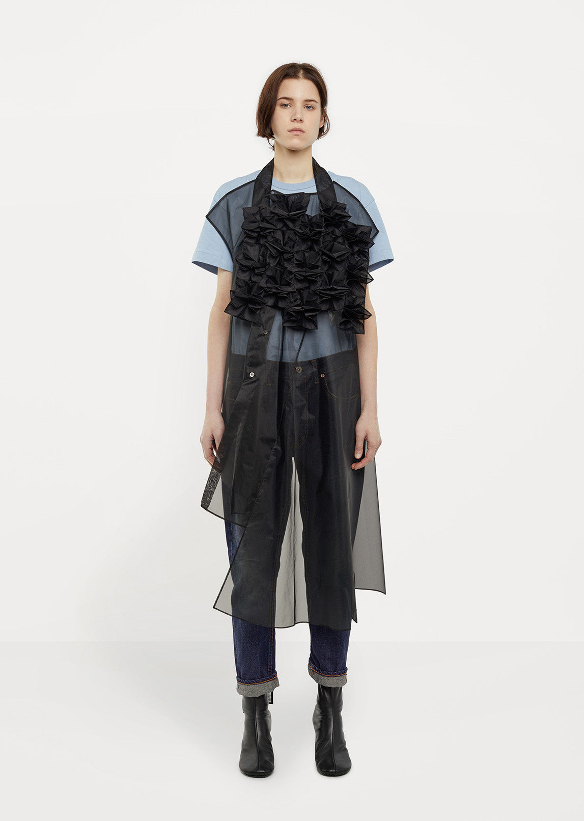 sheer vest dress V-Neck Hollow Lace Dress, High-Waist Loose Sheer Vest Dress, Drapey Kimono Dress