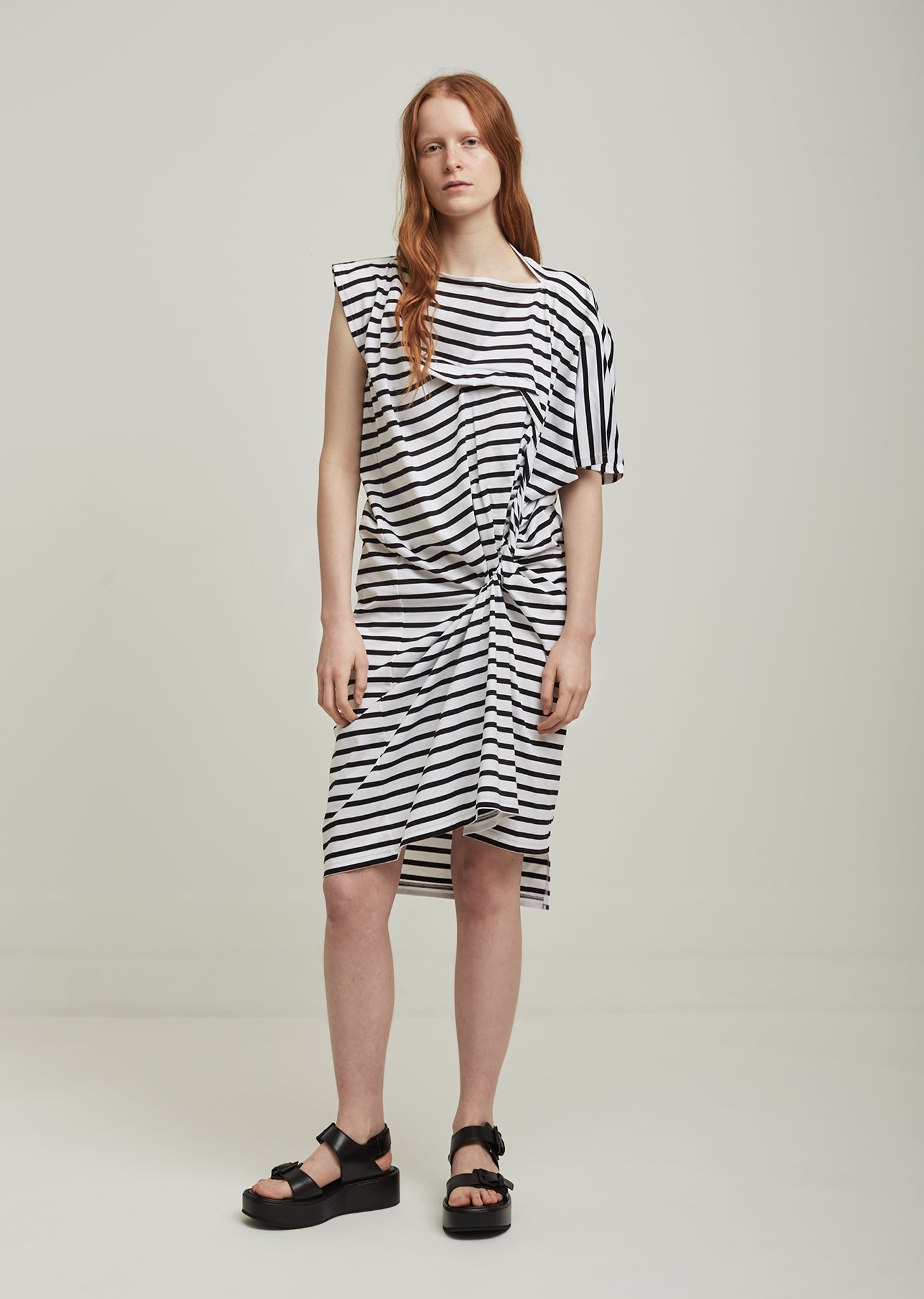 Cotton Jersey Horizontal Stripe Dress by Junya Watanabe - La