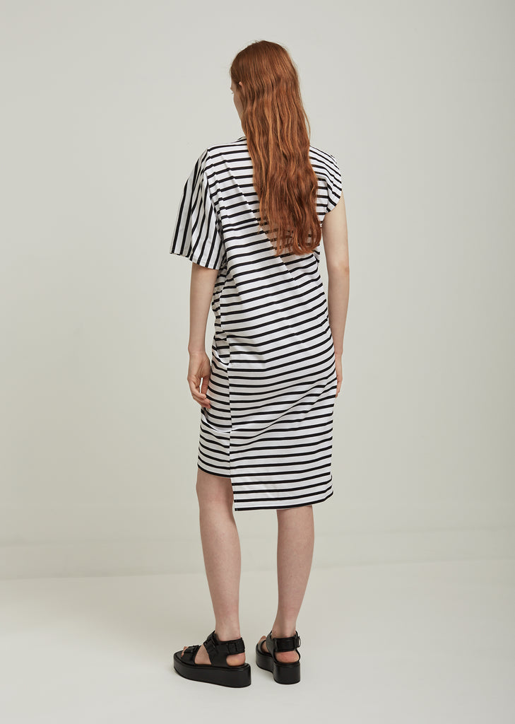 Cotton Jersey Horizontal Stripe Dress