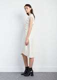 Sleeveless Silk Twill Gathered Dress