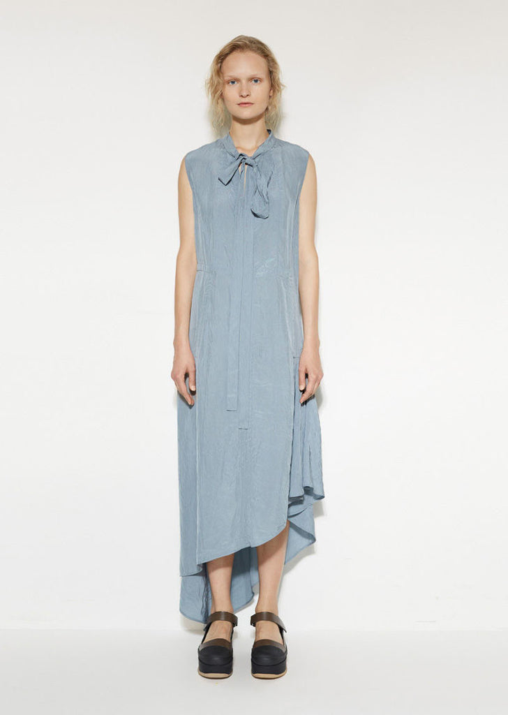 marni asymmetric dress Marni Women's V Neck Long Dress - Blue - Size 42 IT/6 US