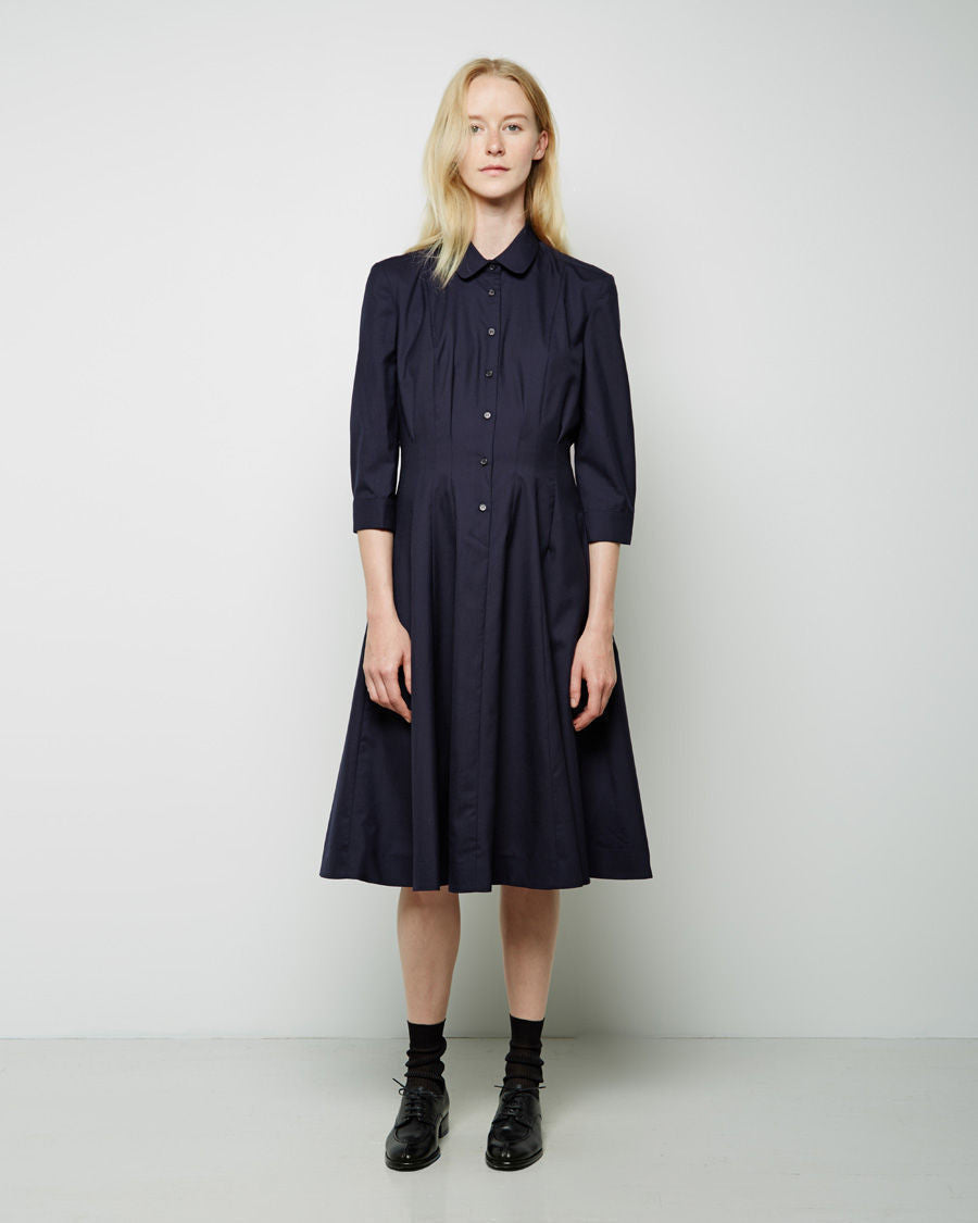 panelled shirt dress Semi-sheer Panelled Shirt Dress White