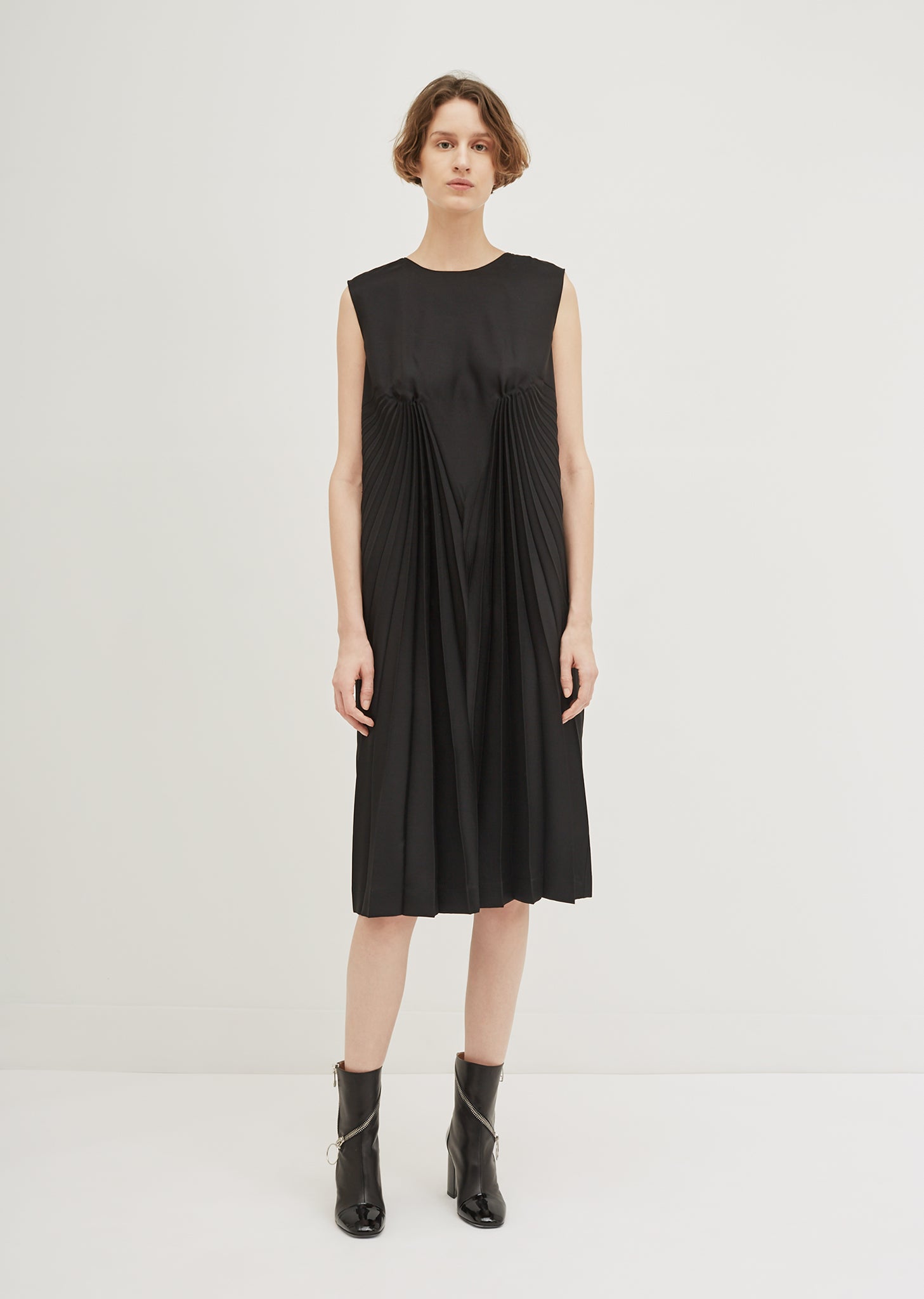 polyester twill dress Black Forever Twill Collared Maxi Dress