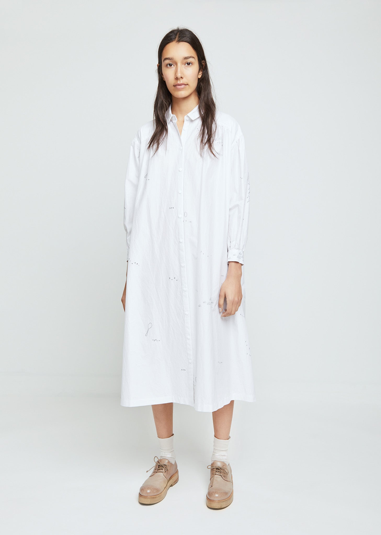 Whisper Cotton Silk Shirtdress by Minä Perhonen- La Garçonne