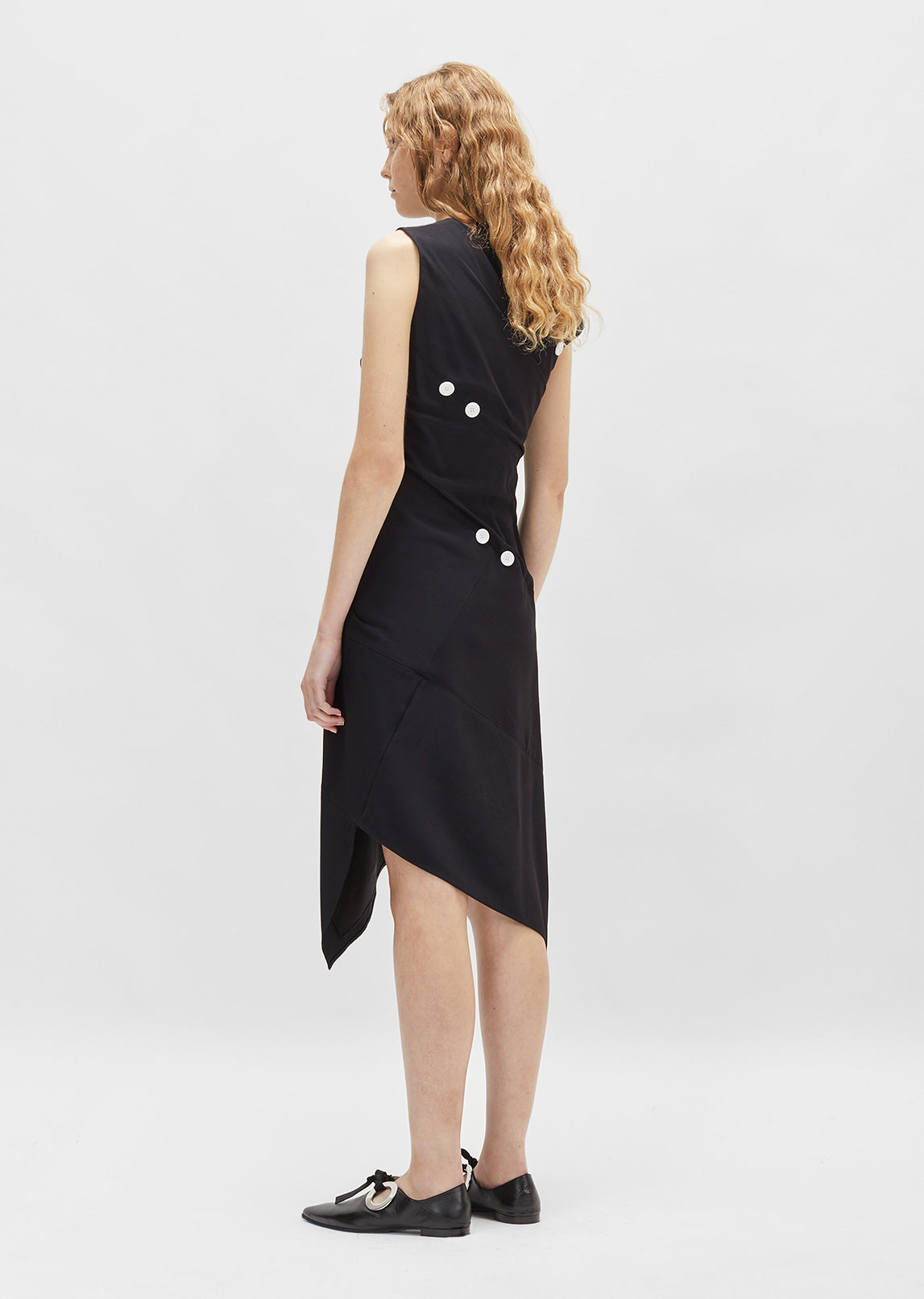 proenza schouler asymmetric dress Reinhardt Dress in Wool Cashmere Knit Black