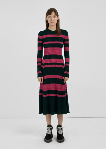 Ultrafine Striped Rib Dress