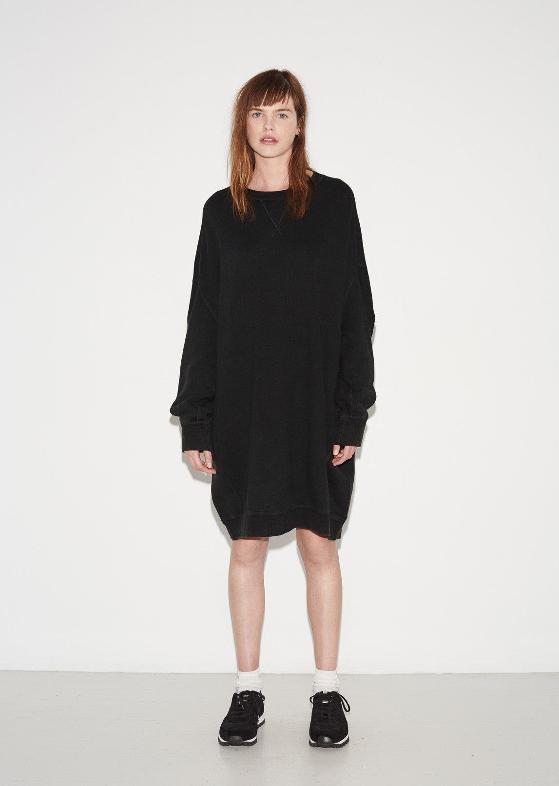 r13 grunge sweatshirt dress R13 Grunge Long Sleeve Cotton Terry Sweatshirt Dress In Heather Grey - 55% Off
