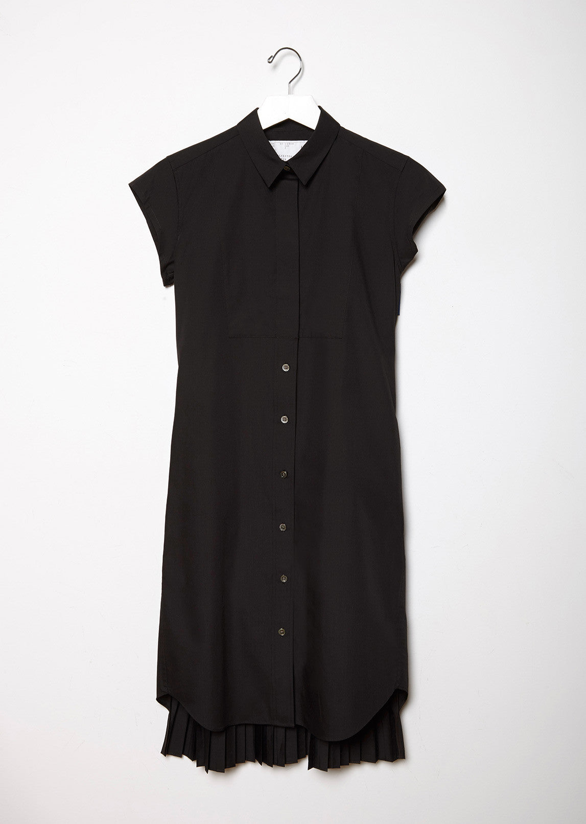 Cotton Poplin Shirt Dress with Back Pleats by Sacai - La Garçonne