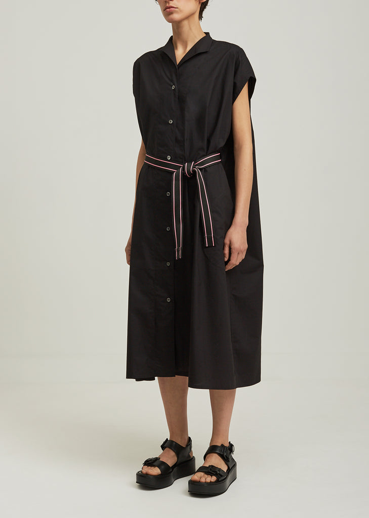 Cotton Belted Button Up Dress