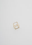 3D Square Earring 01 with Diamond — 15mm