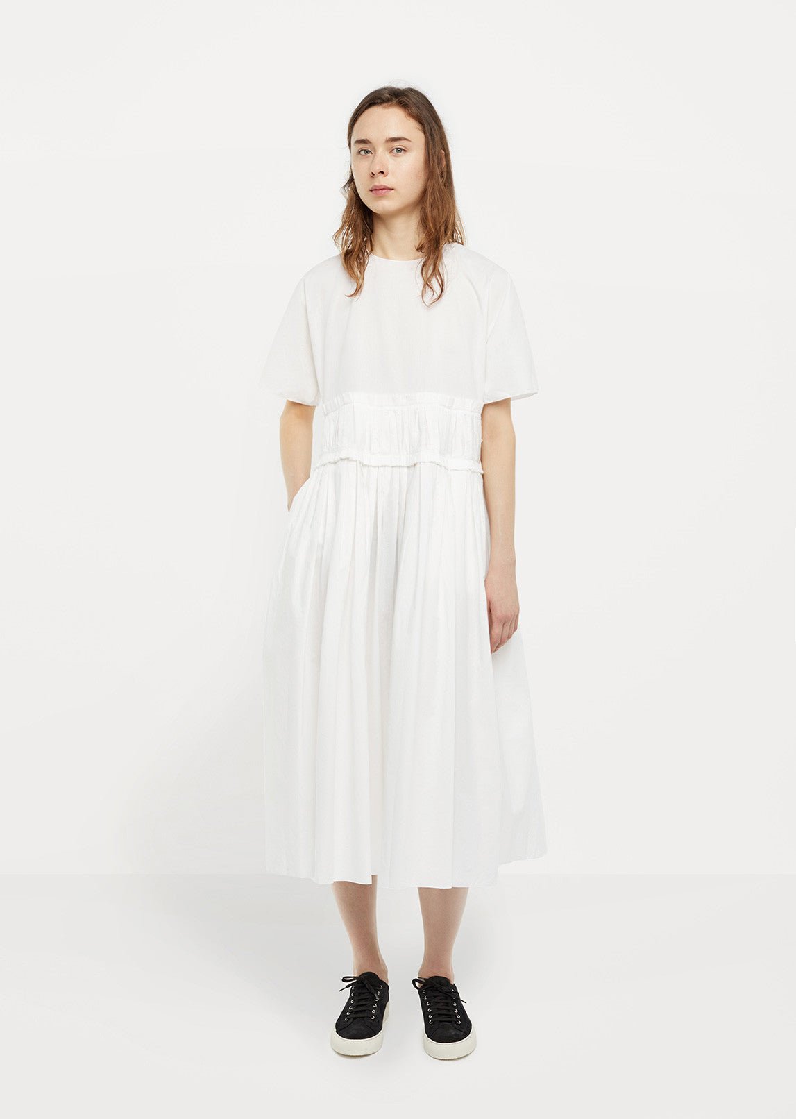 White Washed Light Popeline Dress by Sara Lanzi - La Garonne White Washed Light Popeline Dress by Sara Lanzi - La Garonne