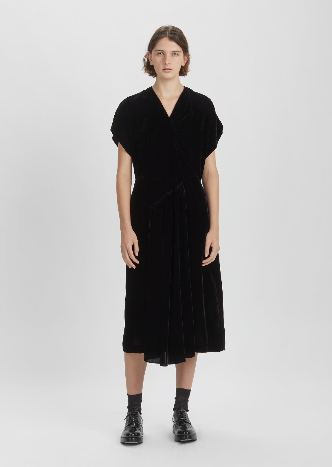 short sleeve black velvet dress Boden Women's Jocelyn Short Velvet Dress in Black