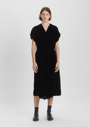 Short Sleeve Velvet Dress