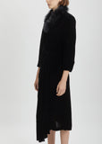 Marabou Trimmed Velvet Dress