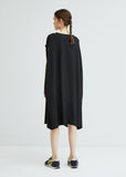 Short Sleeve Wool Gabardine Dress