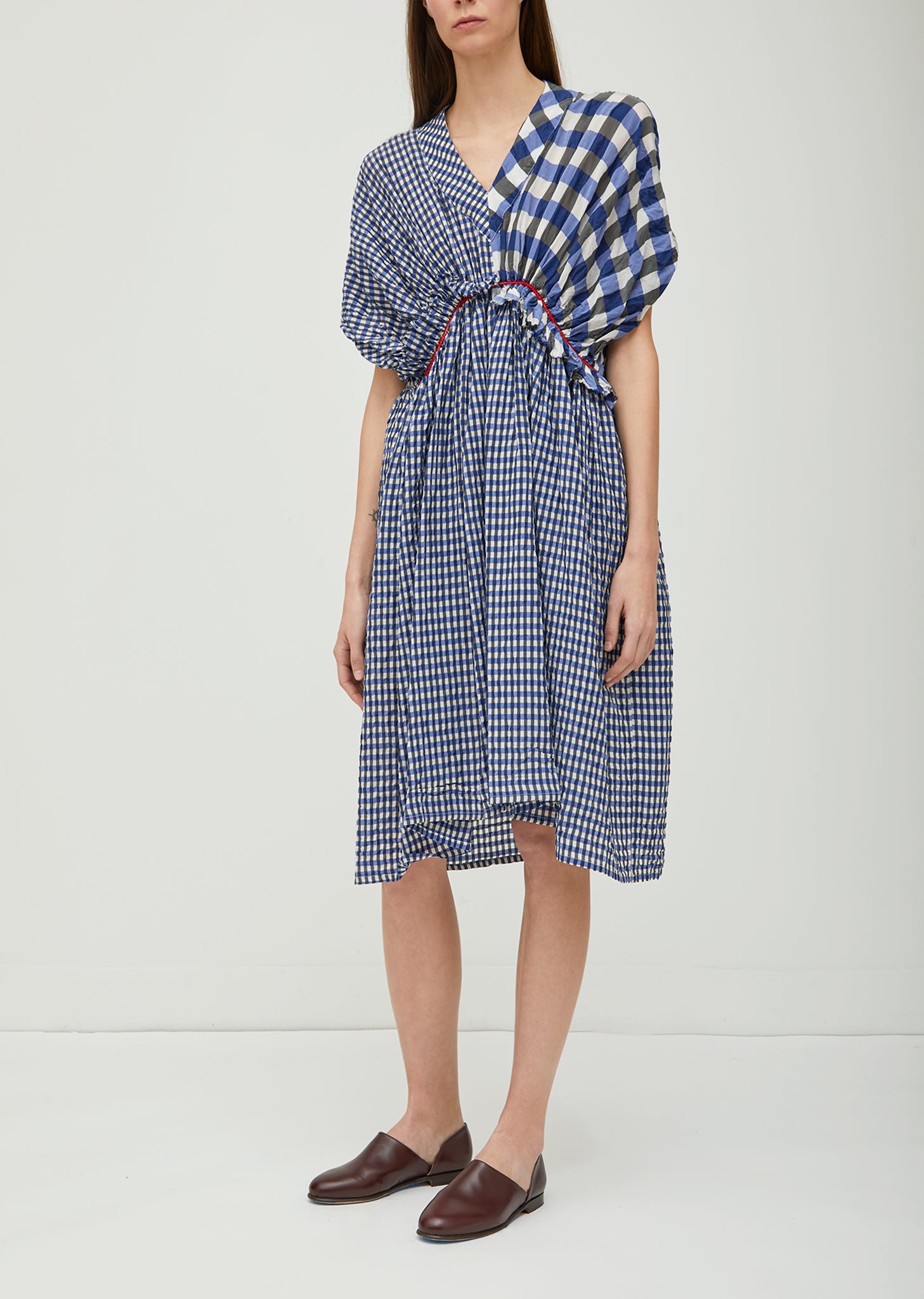 Cupro Gingham Check Dress by Zucca- La Garonne Cupro Gingham Check Dress by Zucca- La Garonne