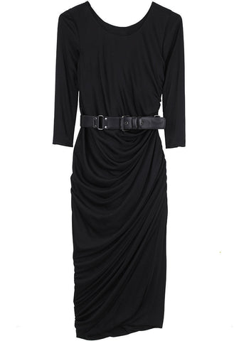 Belted Draped Dress