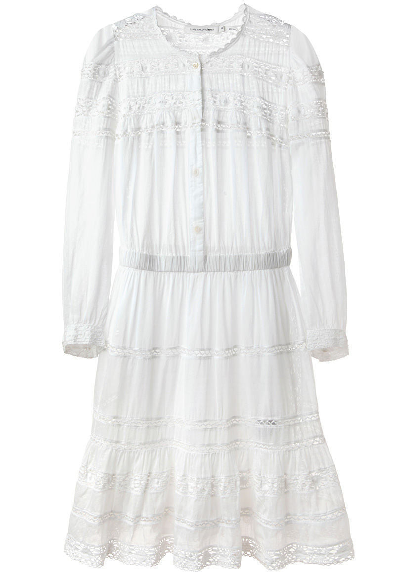 ★Isabel Marant★GALOA コットン ドレス ISABEL MARANT ÉTOILE Galoa Floral-Patterned Frilled-Trim