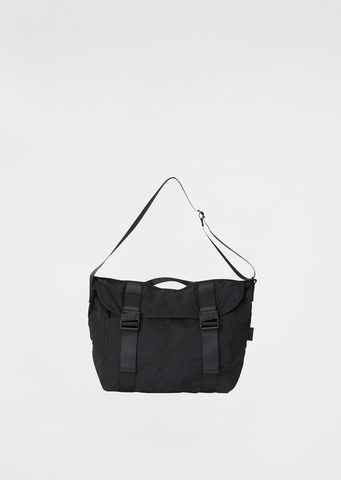 Medium Gabardine Messenger Bag — Black – La Garçonne Medium Gabardine Messenger Bag — Black – La Garçonne