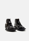 Calf Leather Buckle Ankle Boots