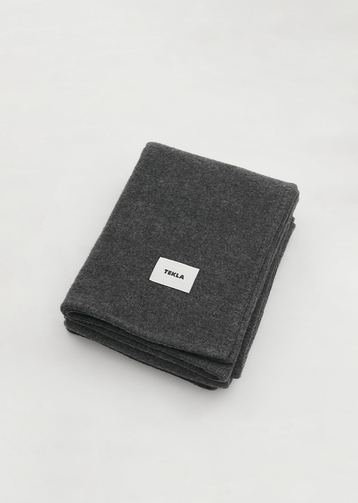 Solid Fine Merino Blanket — Grey Melange