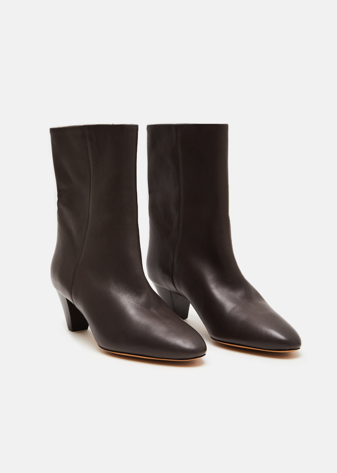Dyna Pointed Toe Leather Boots by Isabel Marant- La Garçonne