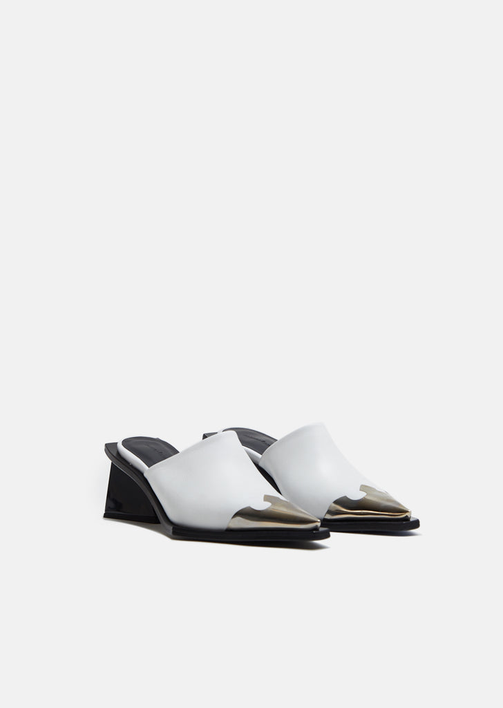 Metal Toe Leather Mules
