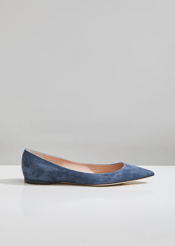 Suede Pointed Toe Flats