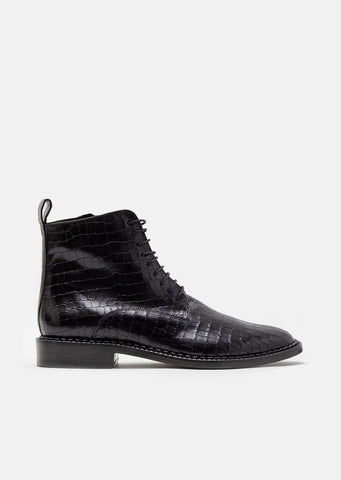 Jacen Croc Lace Up Boots