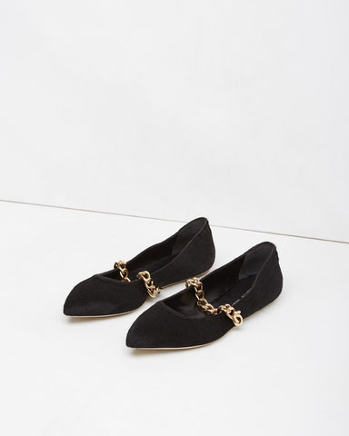 Pony Hair Chain Strap Flat