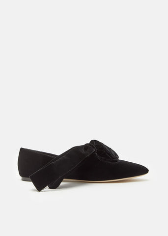 Elodie Velvet Flat Shoe by The Row- La Garçonne