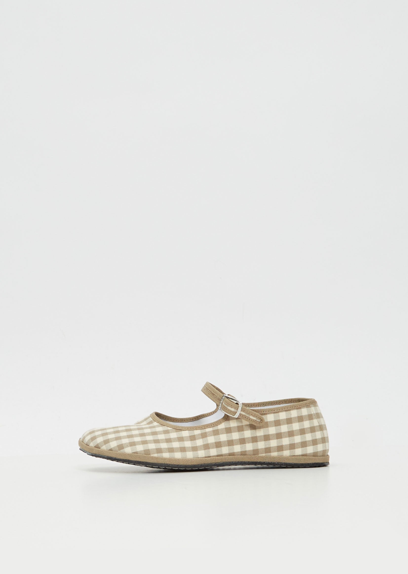 【DROGHERIA CRIVELLINI】 Mary Jane Cotton Gingham Khaki Tabi Gingham Mary Janes – La Garçonne