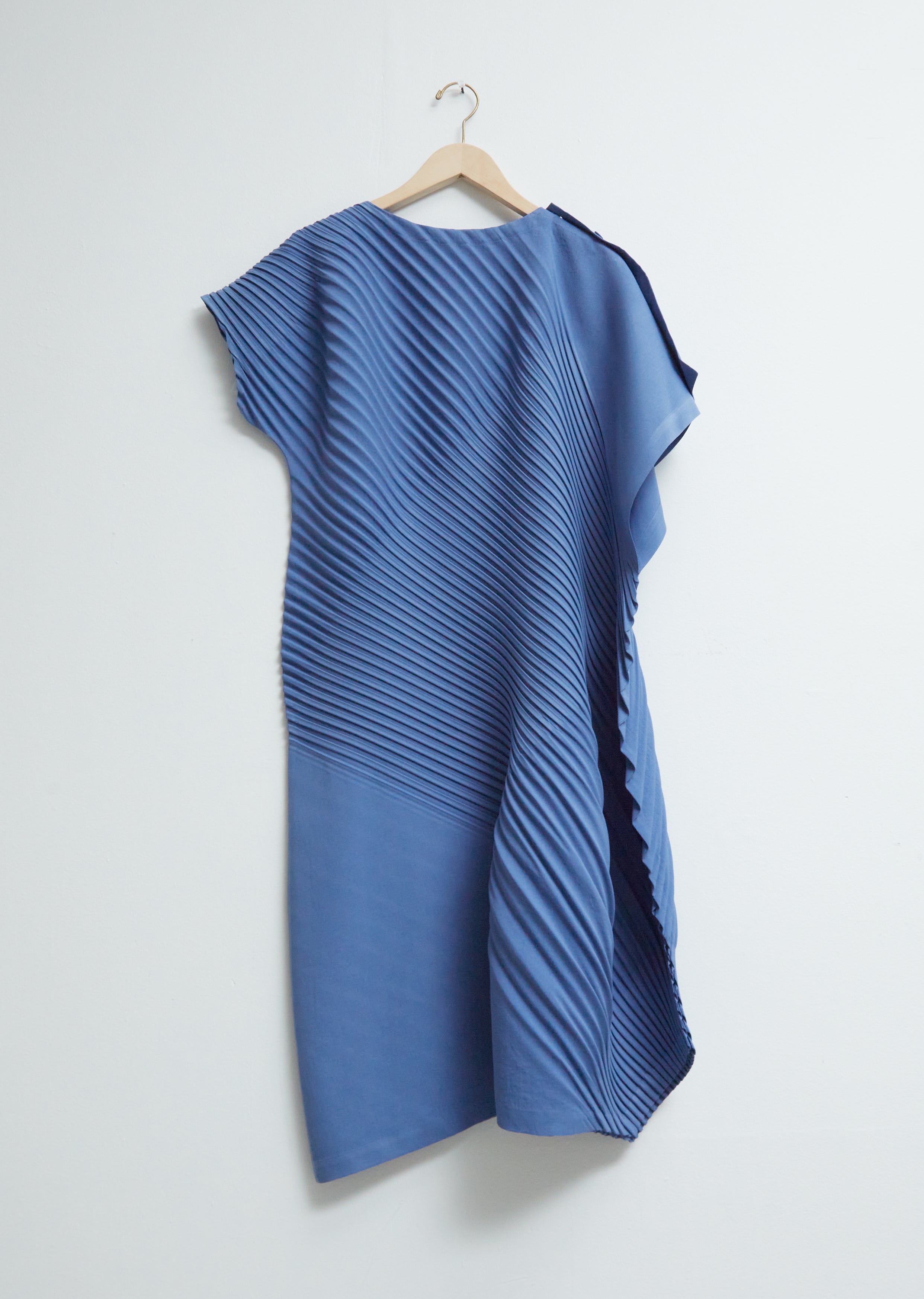 issey miyake blue dress FOLD PLEATS Dress Blue