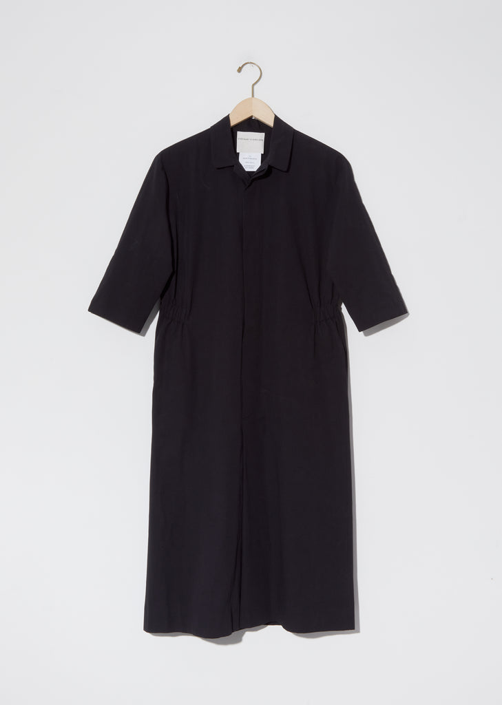 Cotton Apron Dress — Black