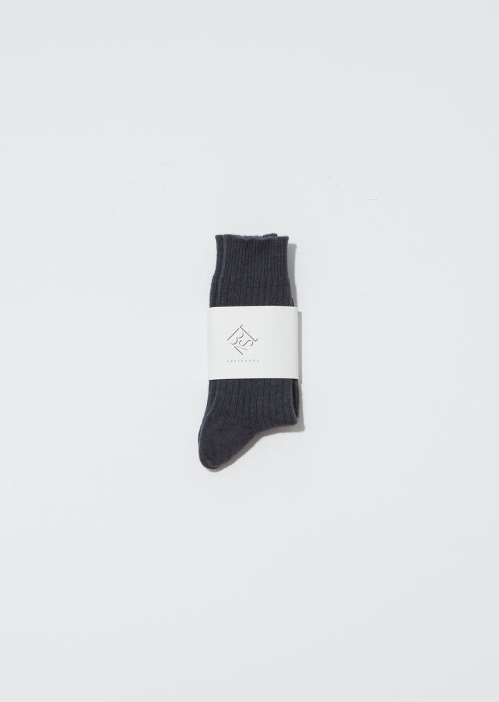 Cashmere-Silk Rib Ankle Socks